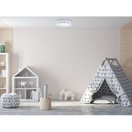 LED Dimbare Kinderplafondlamp SMART GALAXY KIDS LED/24W/230V 3000-6500K kleurrijke stippen + afstandsbediening