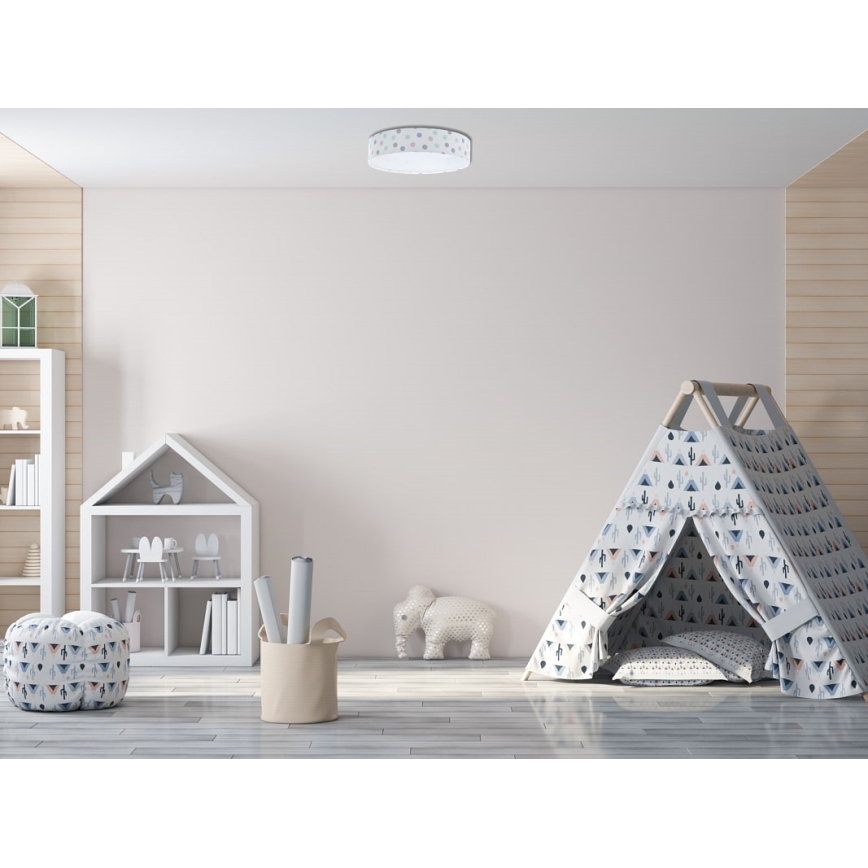 LED Dimbare Kinderplafondlamp SMART GALAXY KIDS LED/24W/230V 3000-6500K kleurrijke stippen + afstandsbediening
