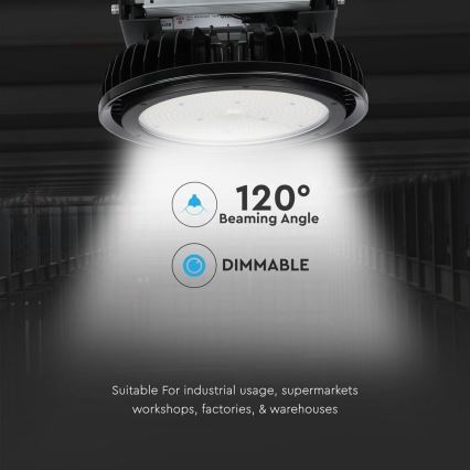 LED Dimbaar heavy-duty lamp High Bay LED/500W/230V 4000K IP65 zwart