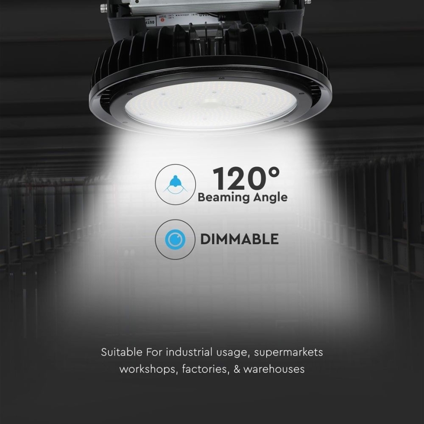 LED Dimbaar heavy-duty lamp High Bay LED/500W/230V 4000K IP65 zwart