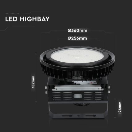 LED Dimbaar heavy-duty lamp High Bay LED/500W/230V 4000K IP65 zwart