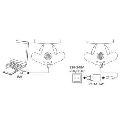 LED Dimbaar kinder aanraken klein lampje FANCY LED/2,5W/3,7V 1200 mAh zwart/rood