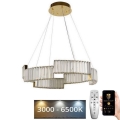 LED Dimbaar kristal Hanglamp aan een touw LED/40W/230V 3000-6500K goud + afstandsbediening