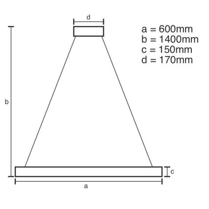 LED Dimbaar kristal Hanglamp aan een touw LED/40W/230V 3000-6500K + afstandsbediening