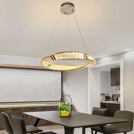 LED Dimbaar kristal Hanglamp aan een touw LED/40W/230V 3000-6500K + afstandsbediening