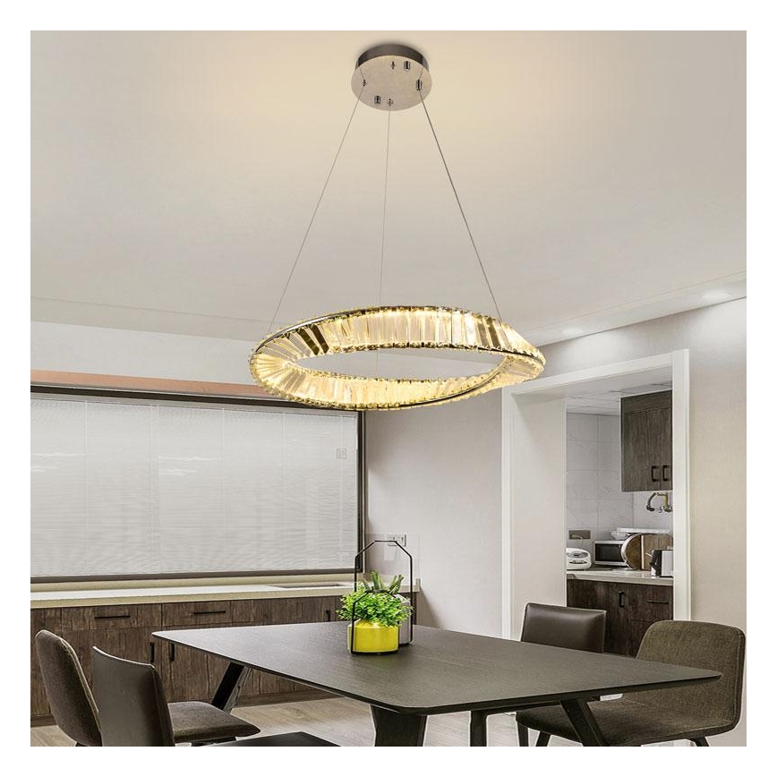 LED Dimbaar kristal Hanglamp aan een touw LED/40W/230V 3000-6500K + afstandsbediening