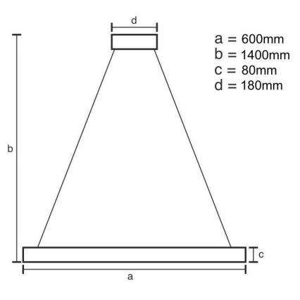 LED Dimbaar kristal Hanglamp aan een touw LED/40W/230V 3000-6500K + afstandsbediening