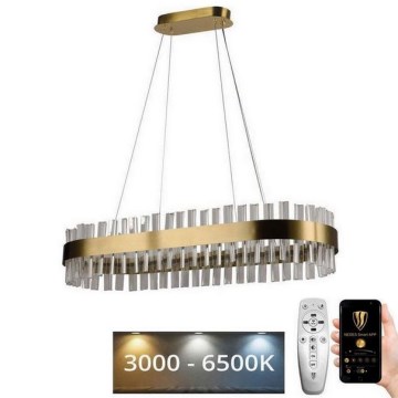 LED Dimbaar kristal Hanglamp aan een touw LED/45W/230V 3000-6500K + afstandsbediening