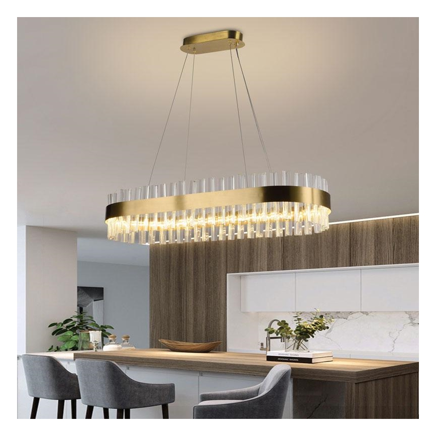 LED Dimbaar kristal Hanglamp aan een touw LED/45W/230V 3000-6500K + afstandsbediening