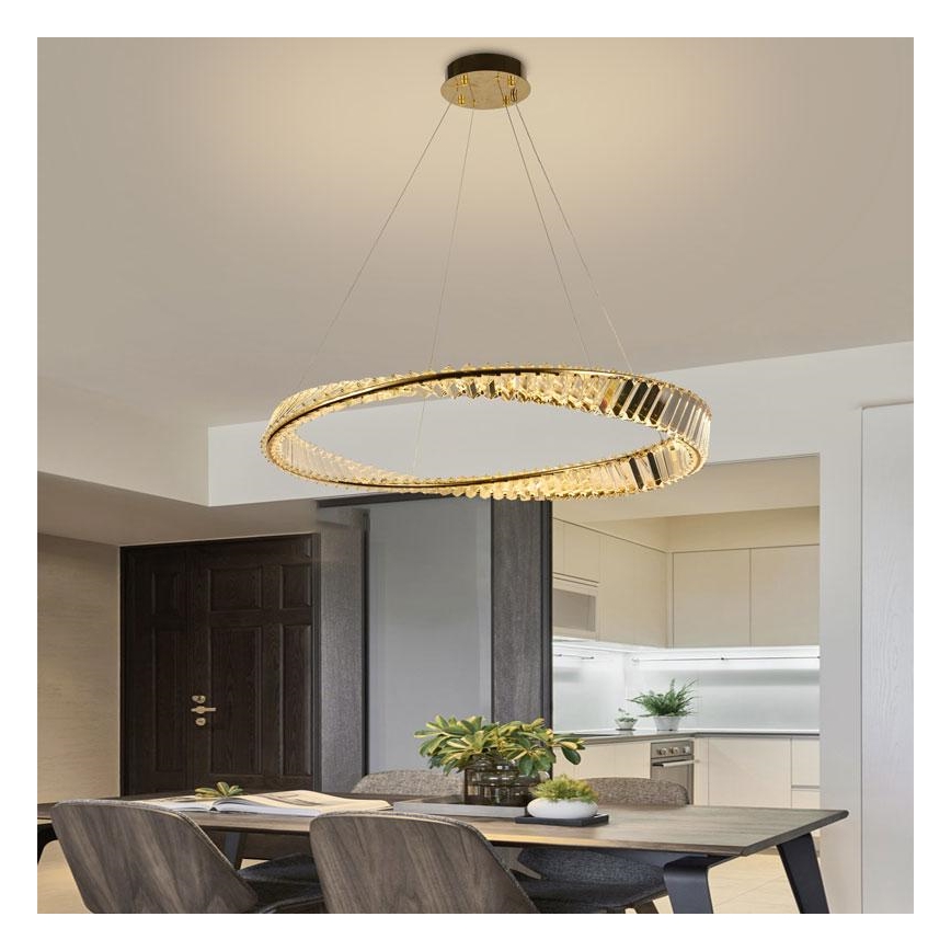 LED Dimbaar kristal Hanglamp aan een touw LED/50W/230V 3000-6500K + afstandsbediening