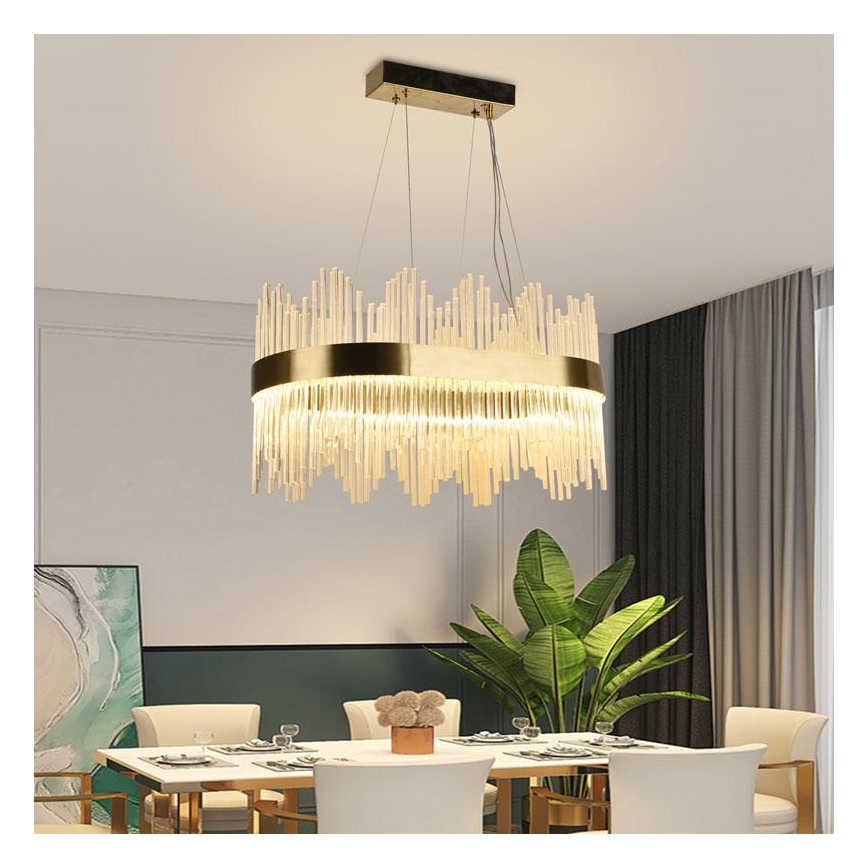 LED Dimbaar kristal Hanglamp aan een touw LED/70W/230V 3000-6500K + afstandsbediening