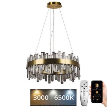 LED Dimbaar kristal Hanglamp aan een touw LED/80W/230V 3000-6500K + afstandsbediening