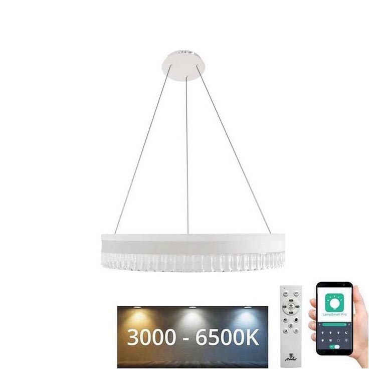 LED Dimbaar kristal Hanglamp aan een touw LED/80W/230V 3000-6500K wit + afstandsbediening
