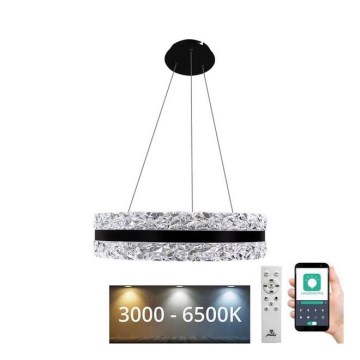 LED Dimbaar kristal Hanglamp aan een touw LED/80W/230V 3000-6500K zwart + afstandsbediening