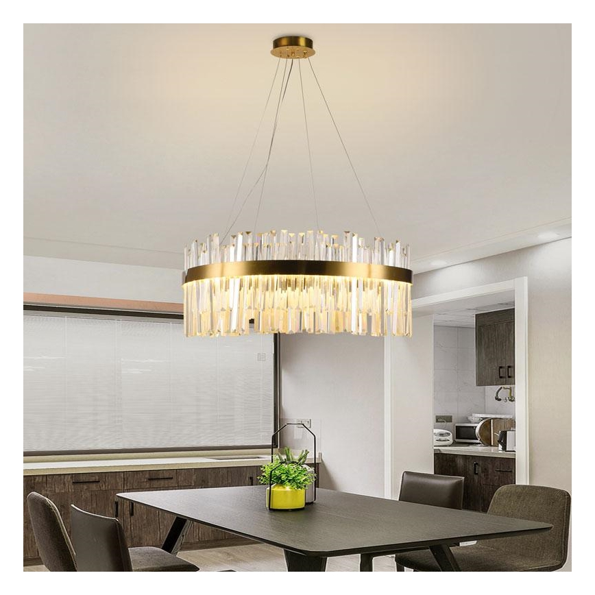 LED Dimbaar kristal Hanglamp aan een touw LED/80W/230V 3000-6500K + afstandsbediening