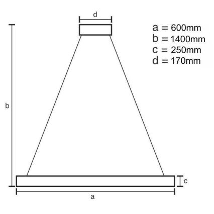 LED Dimbaar kristal Hanglamp aan een touw LED/80W/230V 3000-6500K + afstandsbediening