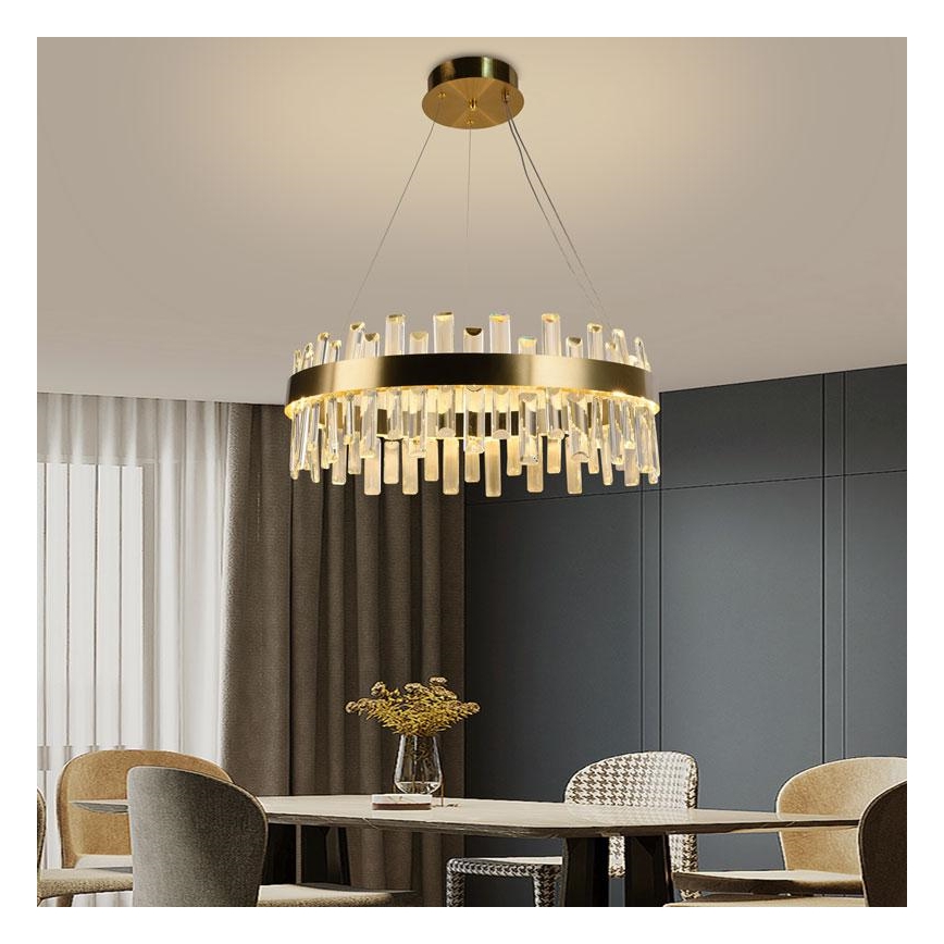 LED Dimbaar kristal Hanglamp aan een touw LED/80W/230V 3000-6500K + afstandsbediening