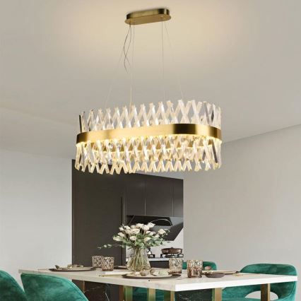 LED Dimbaar kristal Hanglamp aan een touw LED/90W/230V 3000-6500K + afstandsbediening