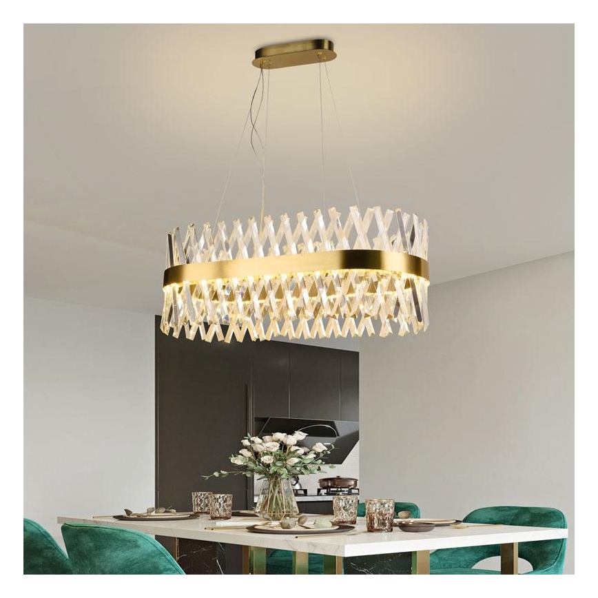 LED Dimbaar kristal Hanglamp aan een touw LED/90W/230V 3000-6500K + afstandsbediening