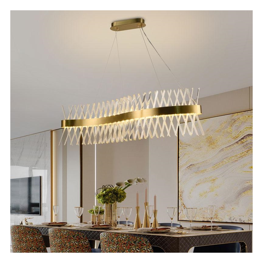 LED Dimbaar kristal Hanglamp aan een touw LED/95W/230V 3000-6500K + afstandsbediening