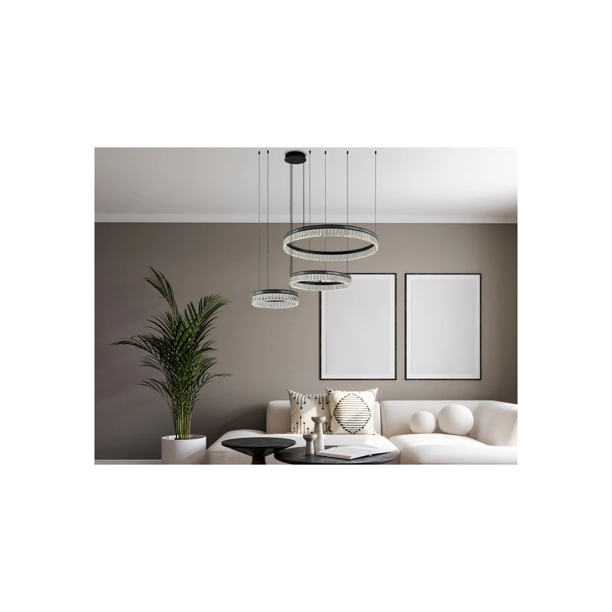 LED-dimbare kristallen kroonluchter met kabelophanging THALIA LED/120W/230V 3000-6000K + afstandsbediening