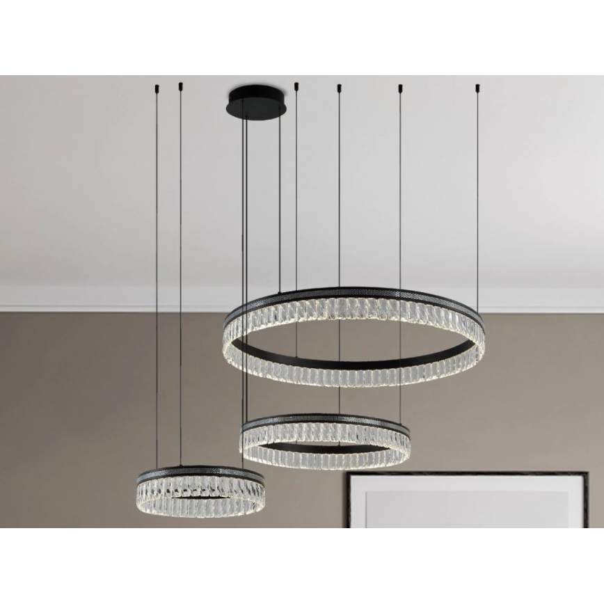 LED-dimbare kristallen kroonluchter met kabelophanging THALIA LED/120W/230V 3000-6000K + afstandsbediening