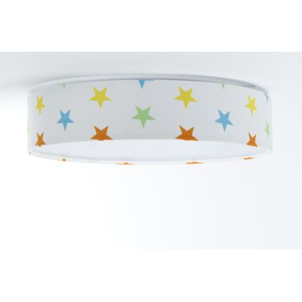 LED dimbare plafondlamp SMART GALAXY KIDS LED/24W/230V 3000-6500K sterren kleurrijk + afstandsbediening