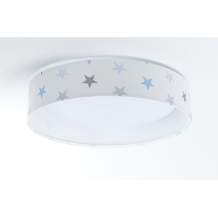 LED dimbare plafondlamp SMART GALAXY KIDS LED/24W/230V 3000-6500K sterren wit/grijs/blauw + afstandsbediening