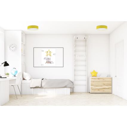 LED dimbare plafondlamp SMART GALAXY KIDS LED/24W/230V 3000-6500K stippen geel/wit + afstandsbediening