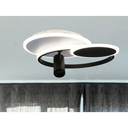 Dimbare LED Plafondlamp LED/65W/230V 3000-6500K wit/zwart + afstandsbediening