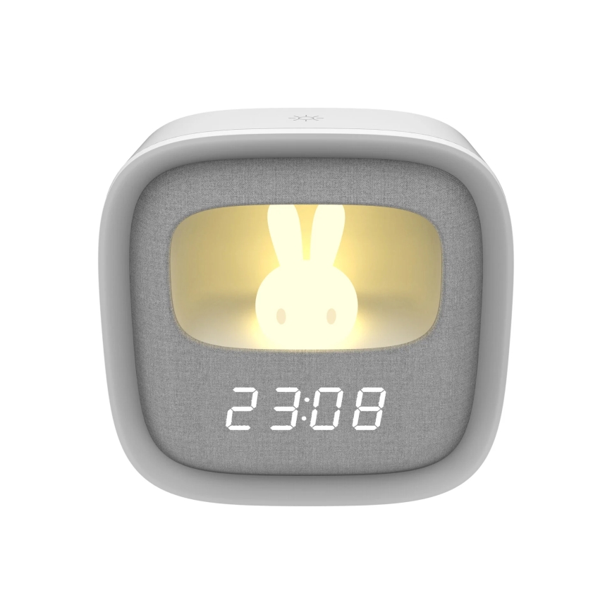 LED Dimbaar nachtlampje met wekker BUNNY LED/1,2W/5V 3000K