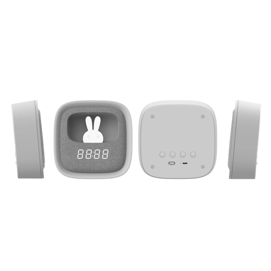 LED Dimbaar nachtlampje met wekker BUNNY LED/1,2W/5V 3000K