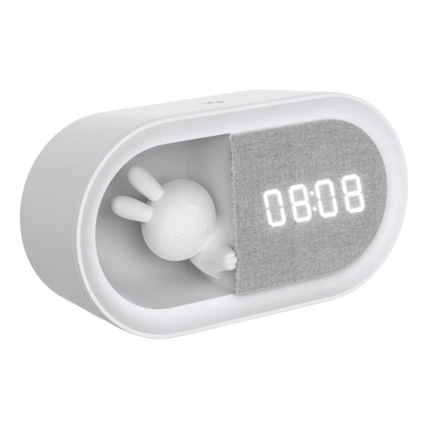 LED Dimbaar nachtlampje met wekker BUNNY LED/1,2W/5V 3000K