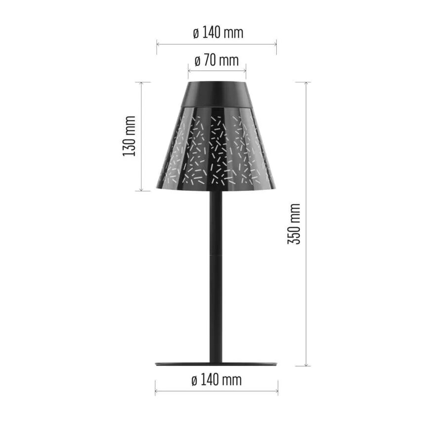 LED Dimbaar oplaadbaar buitenshuis tafellamp LED/4,2W/5V 2200mAh IP44