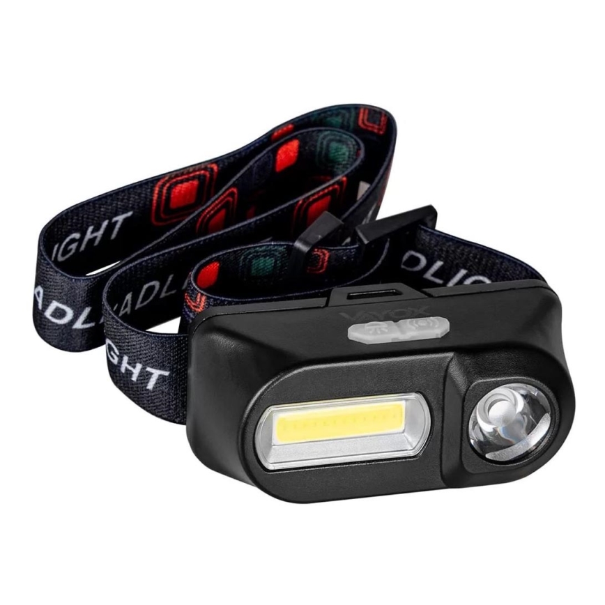LED Dimbaar oplaadbaar hoofdlamp 2xLED/5V IP44 210 glanzend 2000 mAh