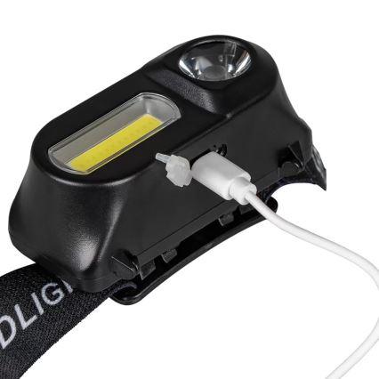 LED Dimbaar oplaadbaar hoofdlamp 2xLED/5V IP44 210 glanzend 2000 mAh
