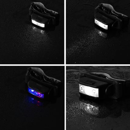 LED Dimbaar oplaadbaar hoofdlamp 3xLED/5V IPX4 100 glanzend 1200 mAh