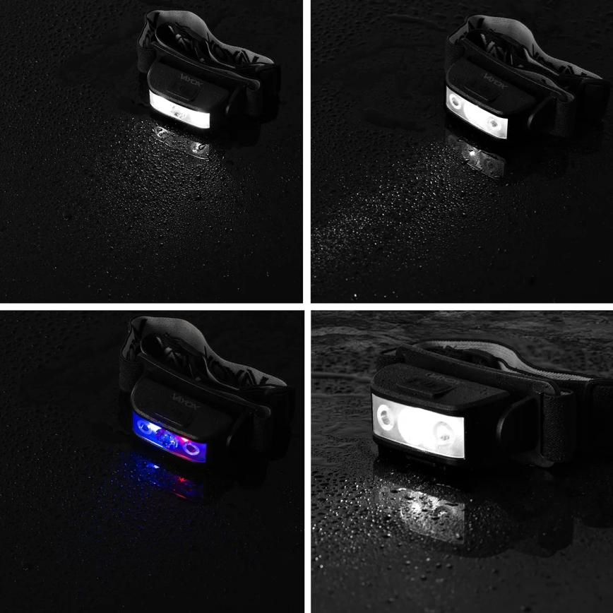 LED Dimbaar oplaadbaar hoofdlamp 3xLED/5V IPX4 100 glanzend 1200 mAh