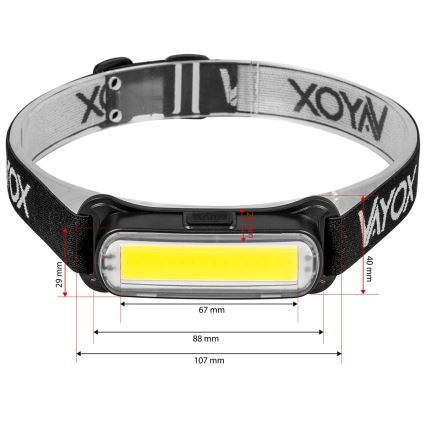 LED Dimbaar oplaadbaar hoofdlamp LED/5V IPX4 300 glanzend 1200 mAh