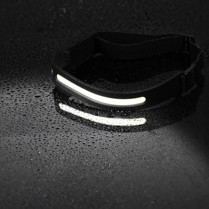 LED Dimbaar oplaadbaar hoofdlamp met sensor 2xLED/5V IP44 350 glanzend 1200 mAh