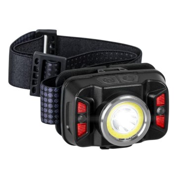 LED Dimbaar oplaadbaar hoofdlamp met sensor en rood licht LED/15W/5V IP66 430 glanzend 1800 mAh