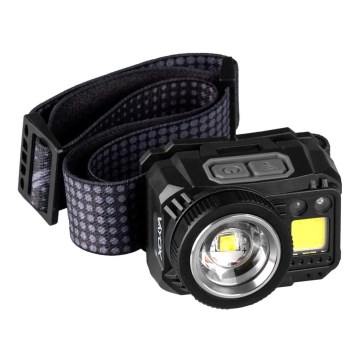 LED Dimbaar oplaadbaar hoofdlamp met sensor en rood licht LED/6W/5V/3xAAA IP44 500 glanzend 1200 mAh