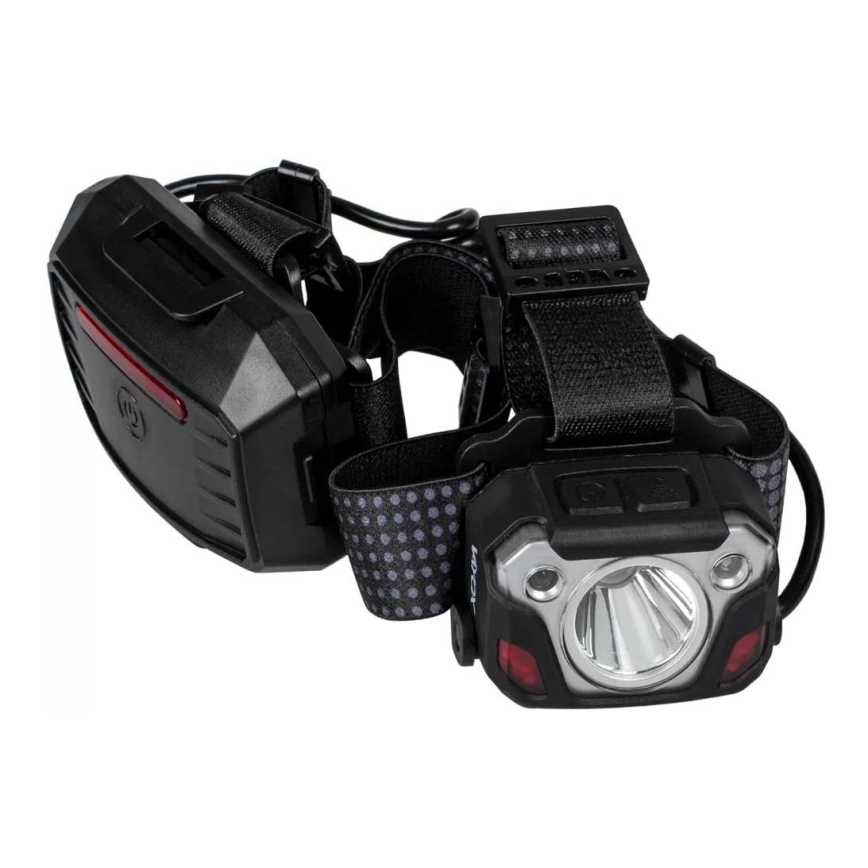 LED Dimbaar oplaadbaar hoofdlamp met sensor met powerbankfunctie en rood licht LED/10W/5V IP44 1200 glanzend 4000 mAh