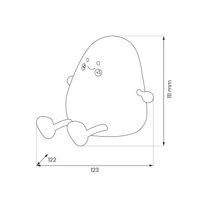 LED-dimbaar oplaadbaar nachtlampje met aanraakbediening voor kinderen MANGO LED/2,5W/5V 800 mAh