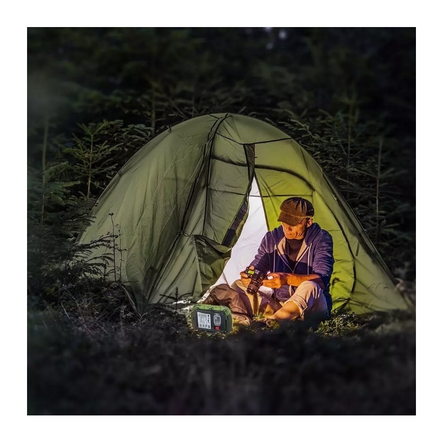 LED Dimbaar oplaadbaar Schijnwerper SAMSUNG CHIP + Functie SOS LED/10W/3,7V/USB IP44 4000K 3600 mAh groen