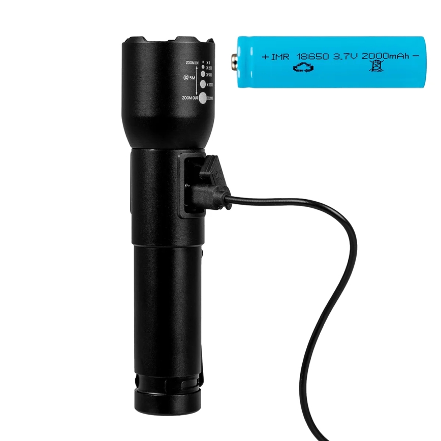 LED Dimbaar oplaadbaar zaklamp LED/20W/5V IPX4 800 glanzend 2000 mAh