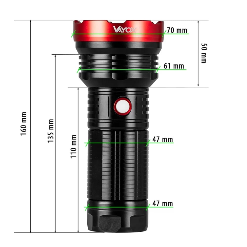 LED Dimbaar oplaadbaar zaklamp LED/20W/5V IPX5 2000 glanzend 6000 mAh