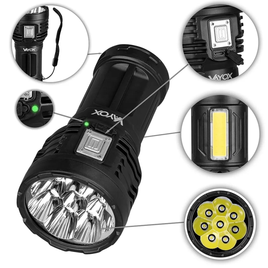 LED Dimbaar oplaadbaar zaklamp LED/5V IPX4 600 glanzend 1200 mAh