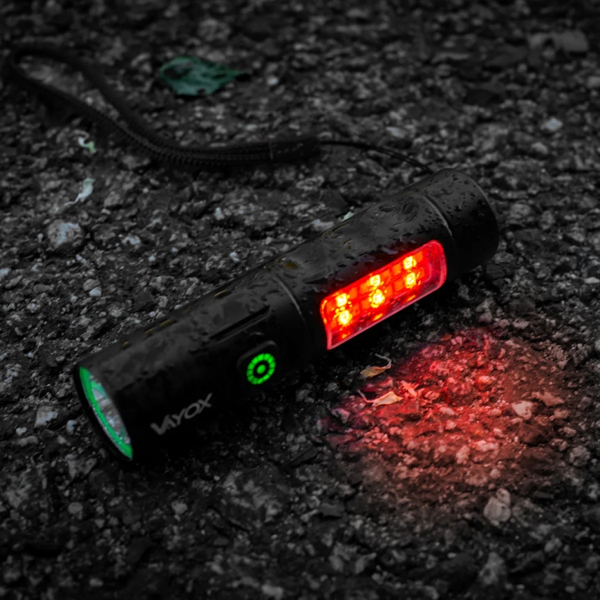 LED Dimbaar oplaadbaar zaklamp met een rood licht LED/5W/5V IPX4 250 glanzend 2000 mAh