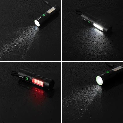 LED Dimbaar oplaadbaar zaklamp met een rood licht LED/5W/5V IPX4 250 glanzend 2000 mAh